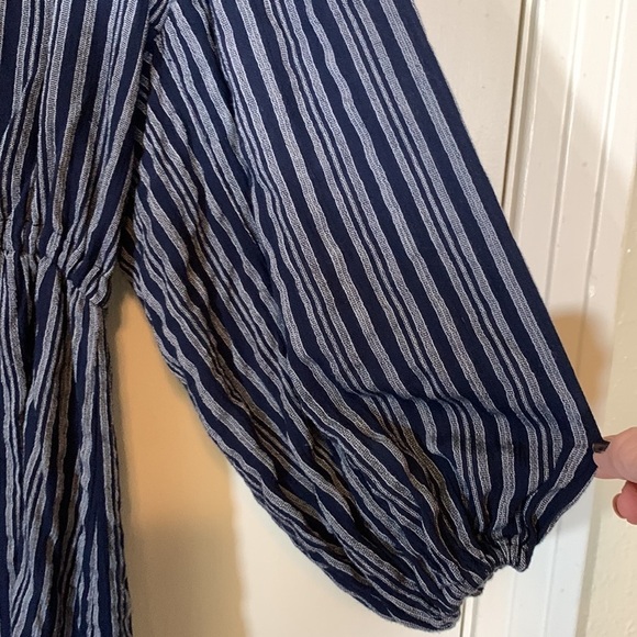 Madewell Cristy Dawn Collaboration Striped Drawstring waist Dress, M - Picture 3 of 11